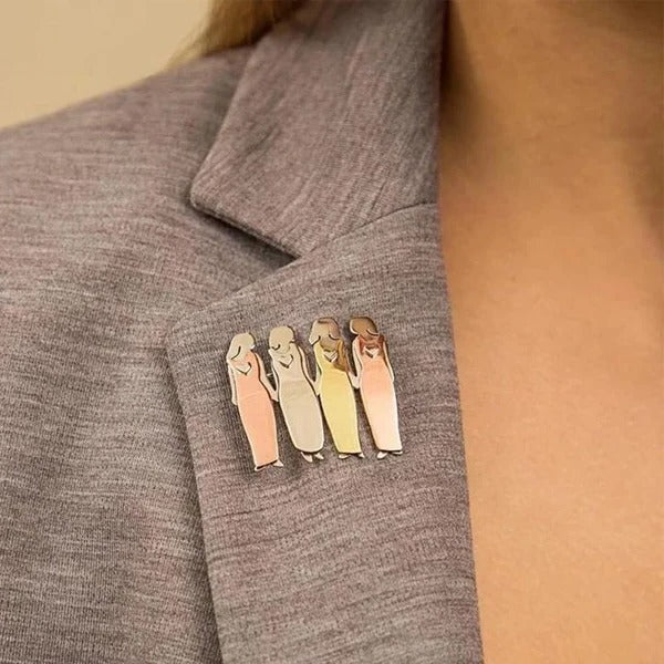 Pin Vintage Ręcznie Robiony "Więź Między Siostrami"