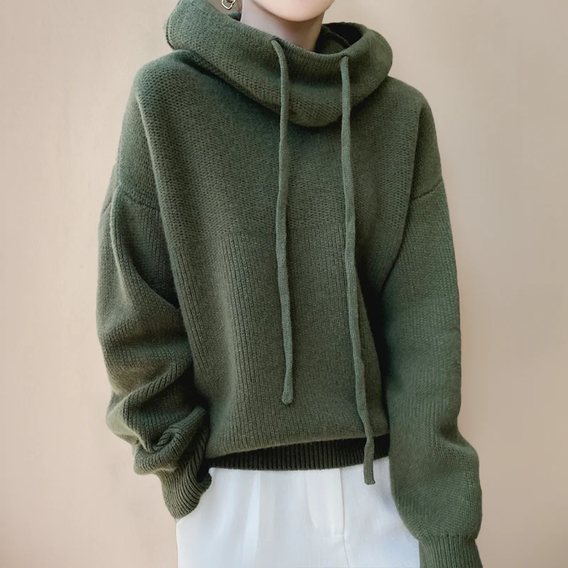 Sweter z golfem z wełny merino dla kobiet
