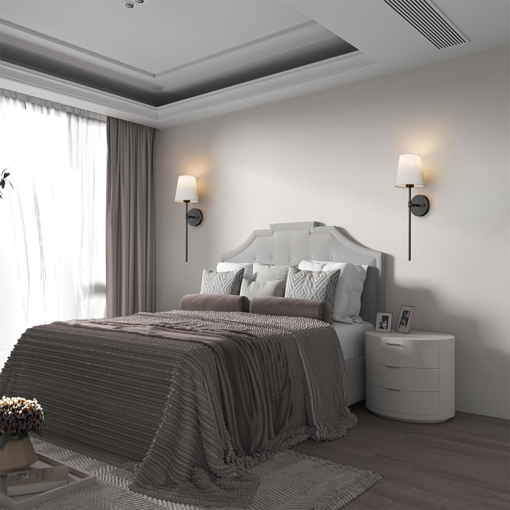 Bezprzewodowa Lampa Ścienna z Tkaniny (ZESTAW 2 + 2 ŻARÓWKI GRATIS)