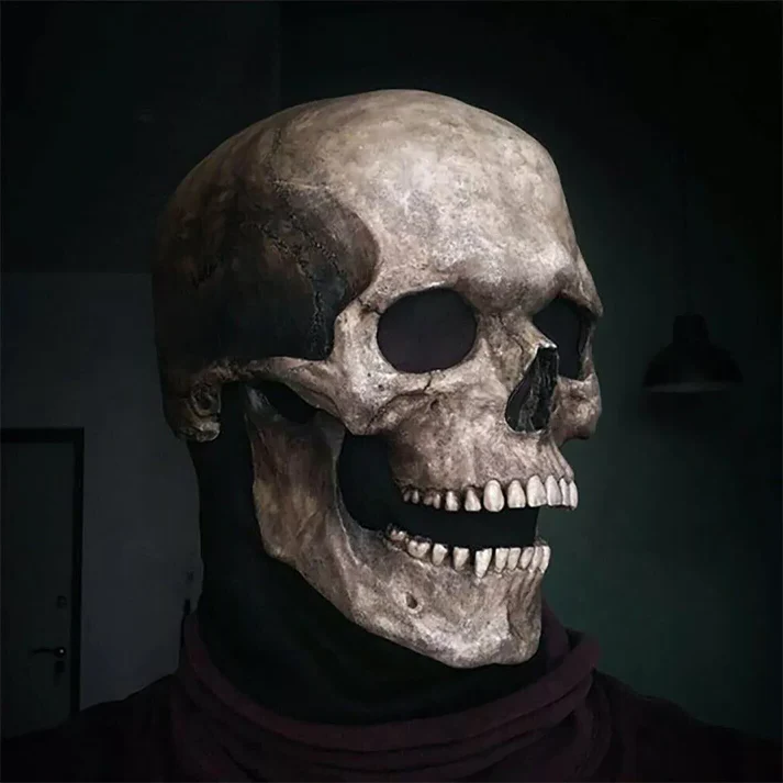 Maska Czaszki z Ruchomą Szczęką - Realistyczna Maska Czaszki dla Ludzi na Halloween