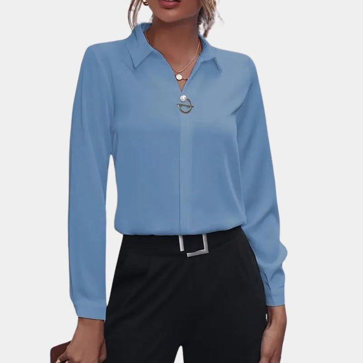 Elegancka Gładka Bluzka Damska