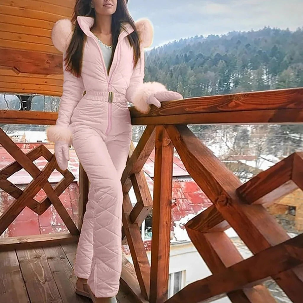 Stylowy Zimowy Casualowy Kombinezon Snowboardowy z Zamkiem dla Kobiet