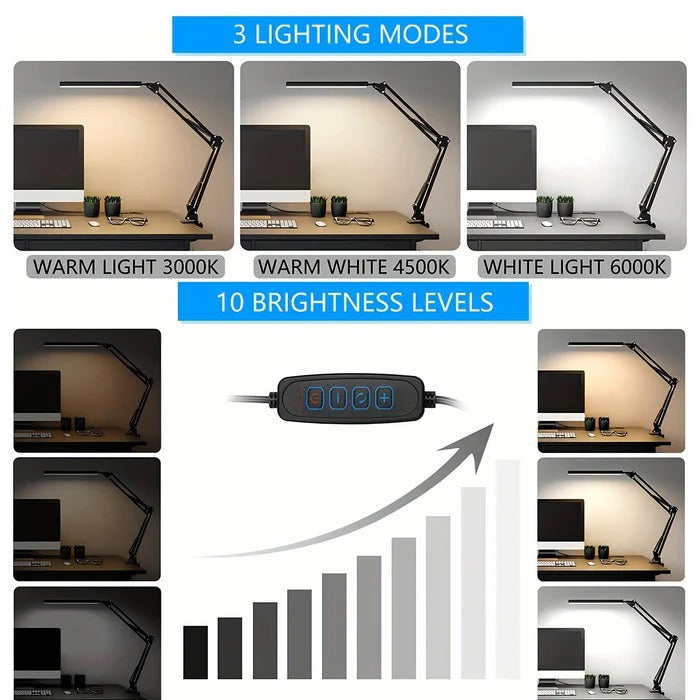 Lampka biurkowa LED z zaciskiem