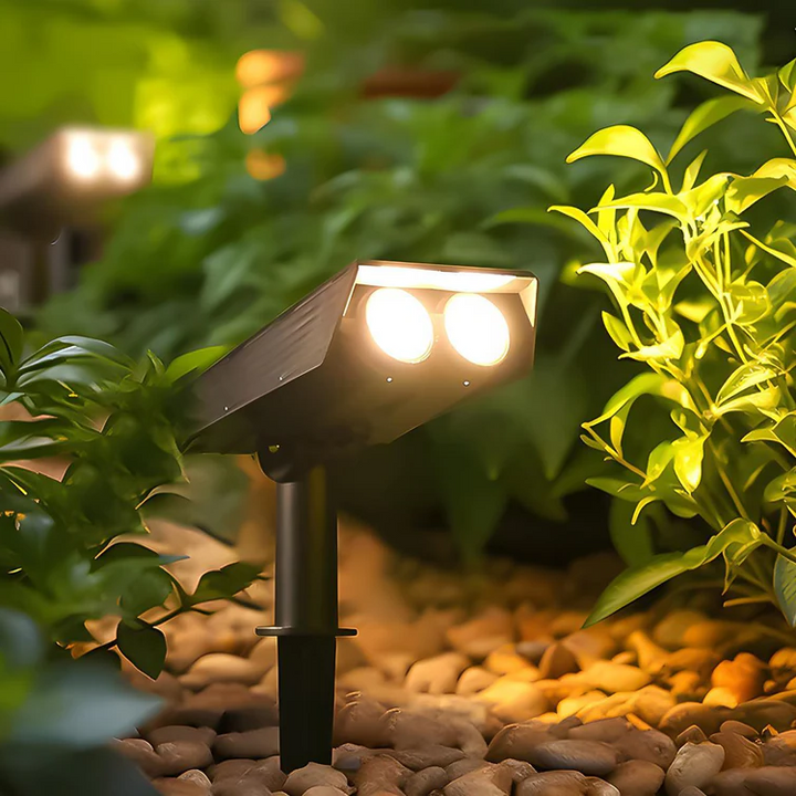 Wodoodporna LED Solarna Lampa Spot Multi-zoom Oświetlenie Krajobrazowe RGB