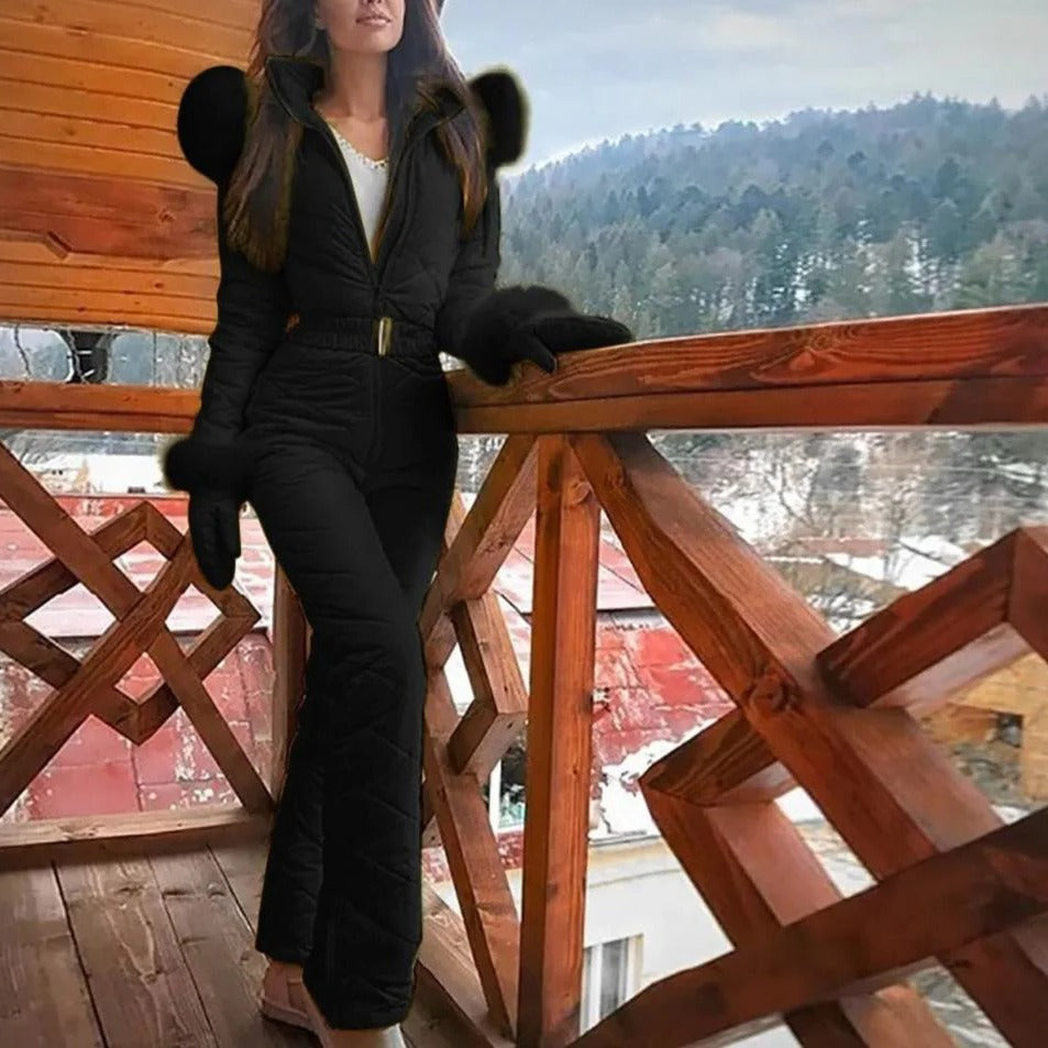 Stylowy Zimowy Casualowy Kombinezon Snowboardowy z Zamkiem dla Kobiet