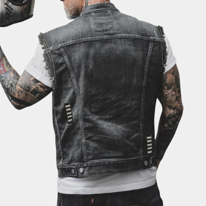 Retro Denim Kamizelka Męska