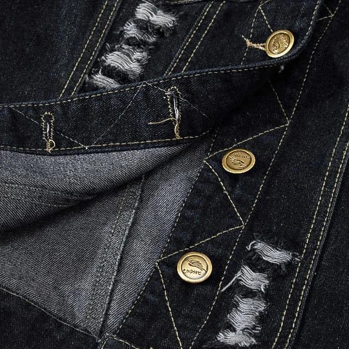 Retro Denim Kamizelka Męska