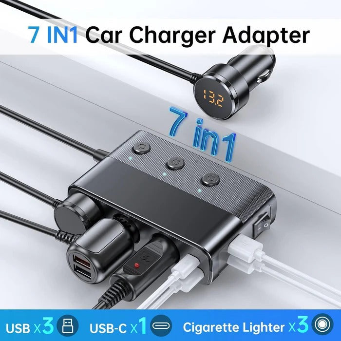 Adapter zapalniczki samochodowej 7 w 1