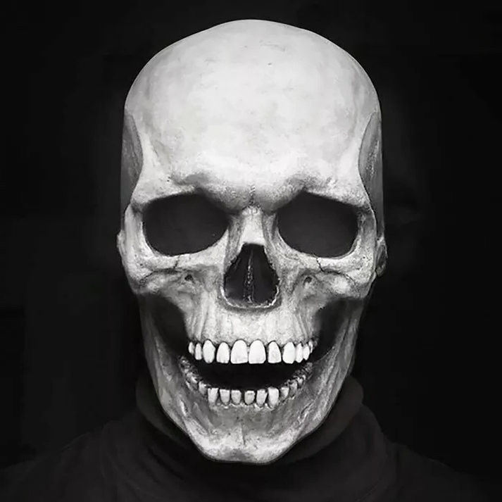 Maska Czaszki z Ruchomą Szczęką - Realistyczna Maska Czaszki dla Ludzi na Halloween