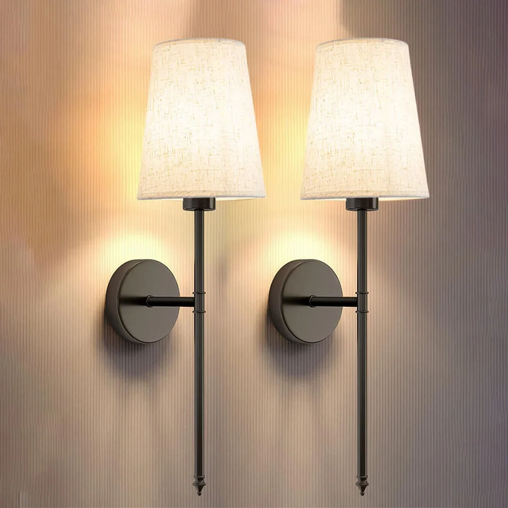 Bezprzewodowa Lampa Ścienna z Tkaniny (ZESTAW 2 + 2 ŻARÓWKI GRATIS)