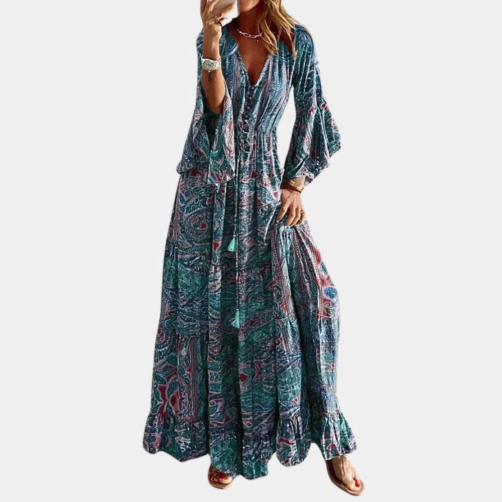 Boho Długa Sukienka Damska