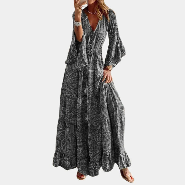 Boho Długa Sukienka Damska