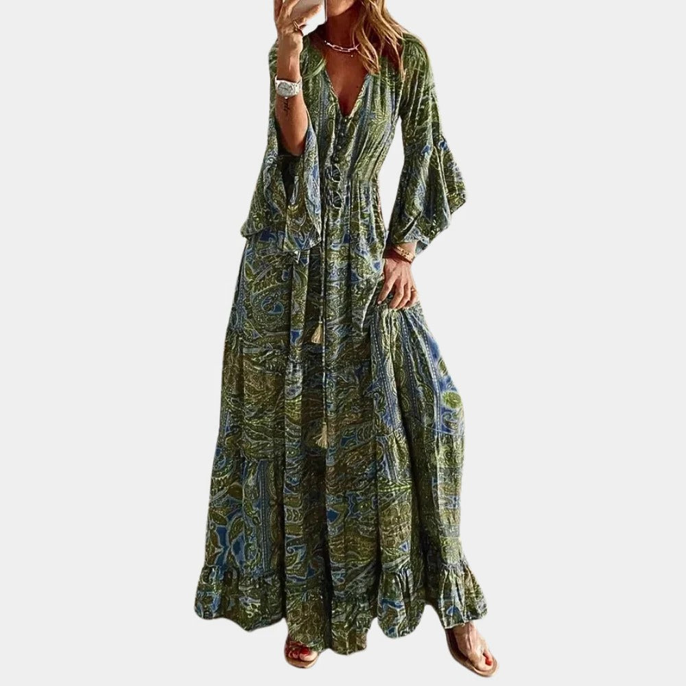 Boho Długa Sukienka Damska