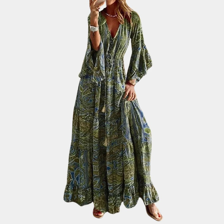 Boho Długa Sukienka Damska