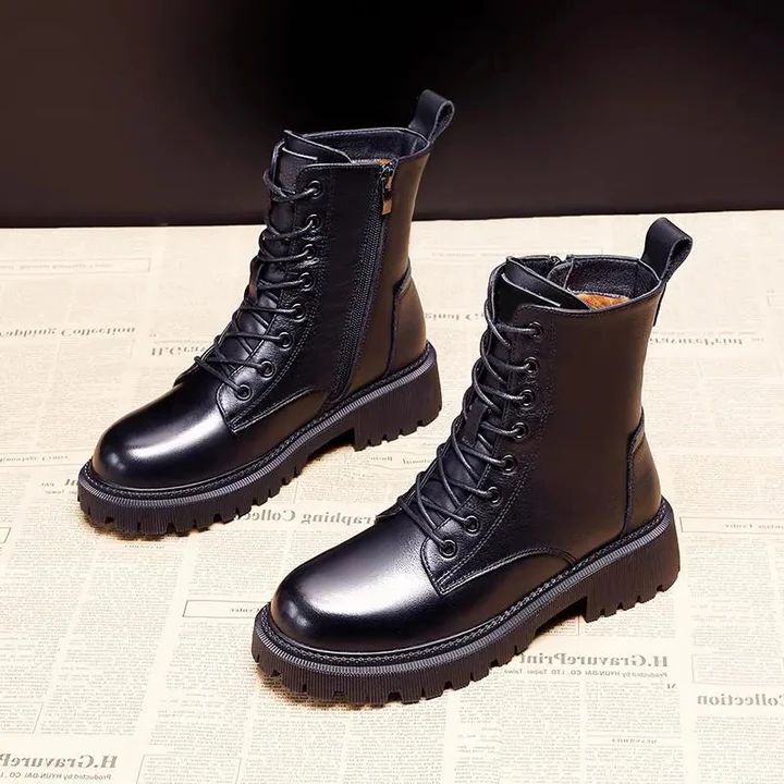 Skórzane zimowe buty