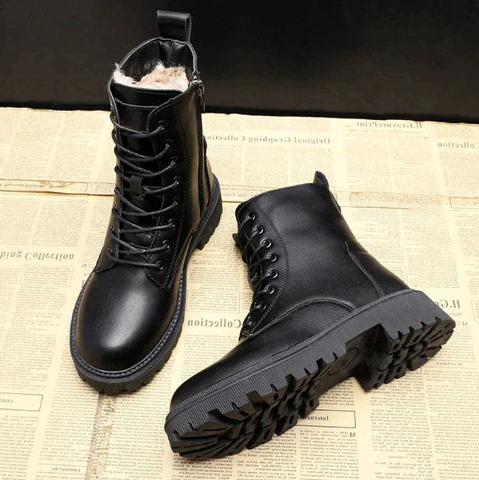 Skórzane zimowe buty