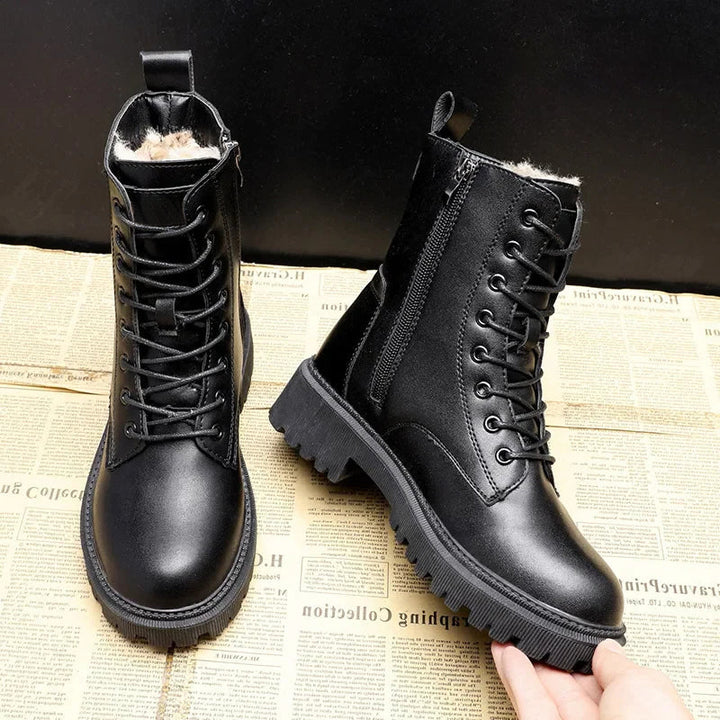 Skórzane zimowe buty