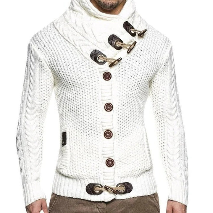Sweter Dzianinowy z Zapięciem na Toggle