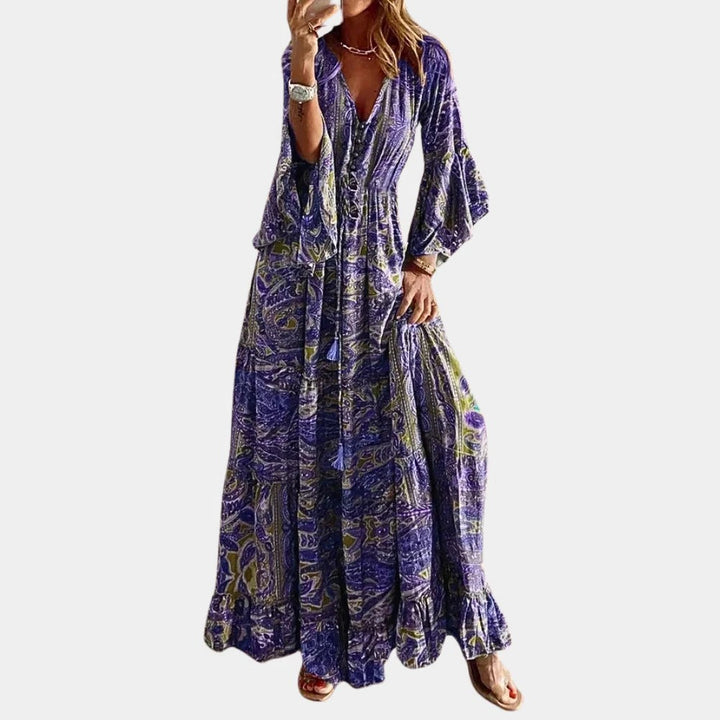 Boho Długa Sukienka Damska