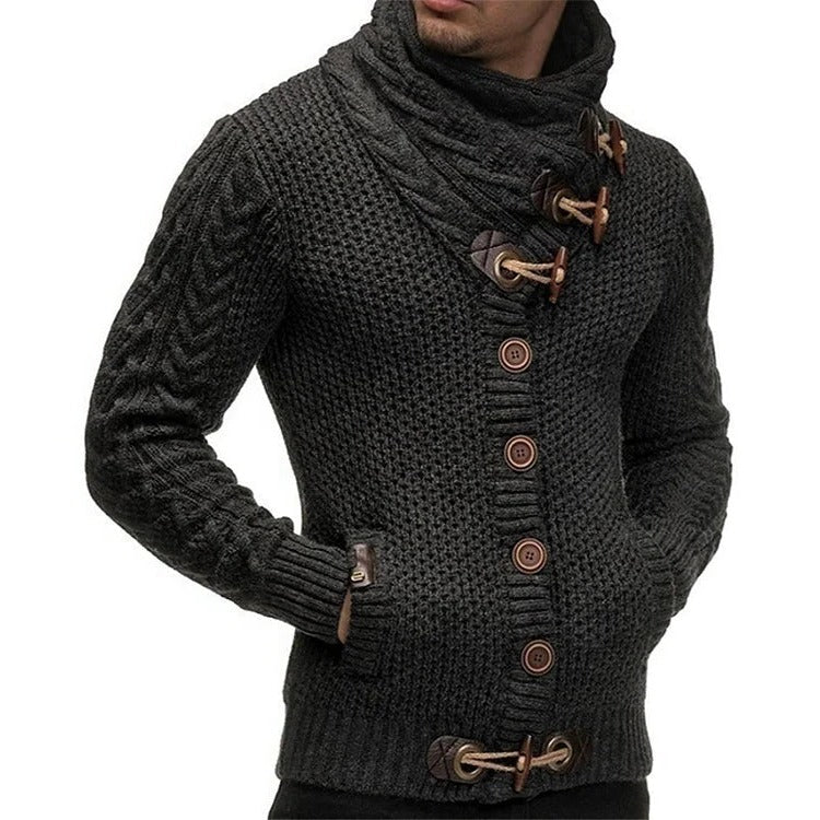 Sweter Dzianinowy z Zapięciem na Toggle