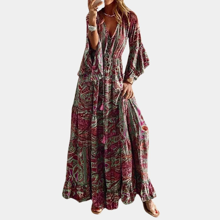 Boho Długa Sukienka Damska