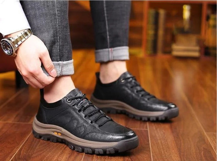 Męskie Casual Ręcznie Szyte Buty z Wsparciem Łuku i Antypoślizgowe Oddychające