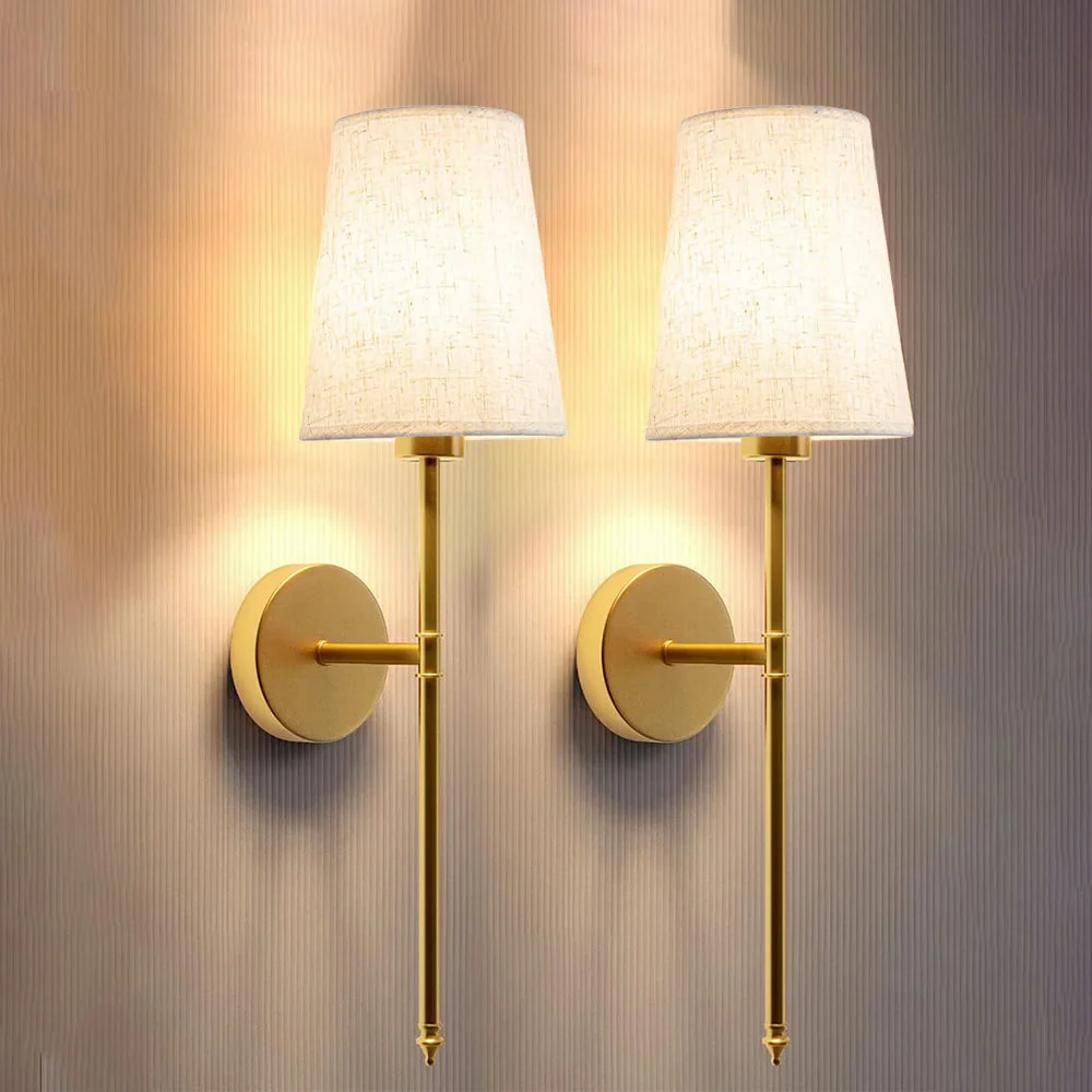 Bezprzewodowa Lampa Ścienna z Tkaniny (ZESTAW 2 + 2 ŻARÓWKI GRATIS)