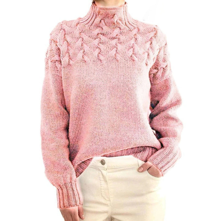 Sweter damski z dzianiny z golfem