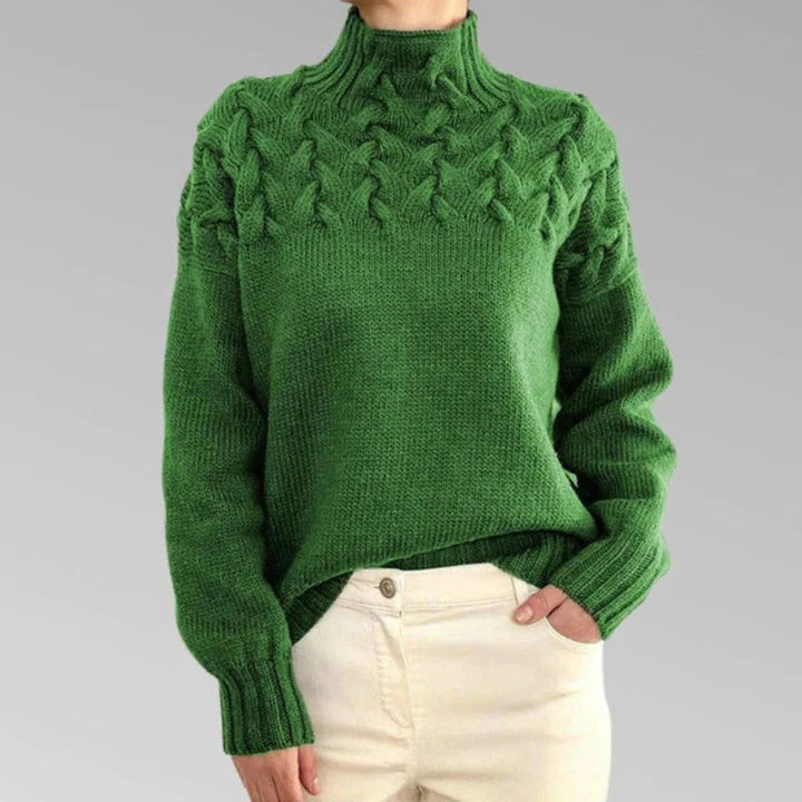 Sweter damski z dzianiny z golfem