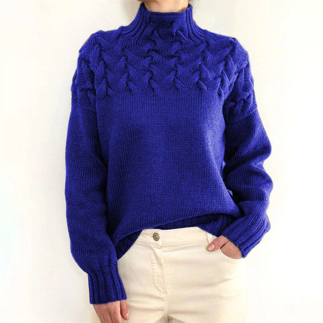 Sweter damski z dzianiny z golfem
