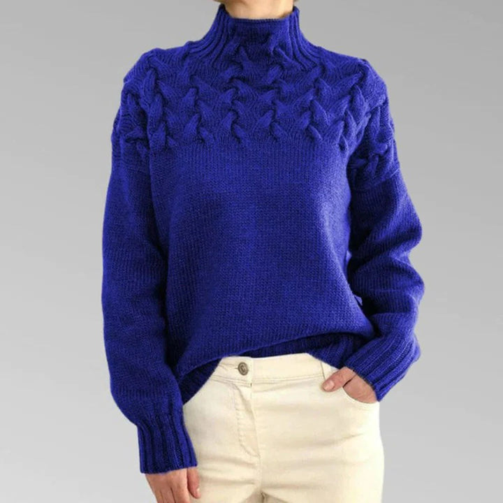Sweter damski z dzianiny z golfem