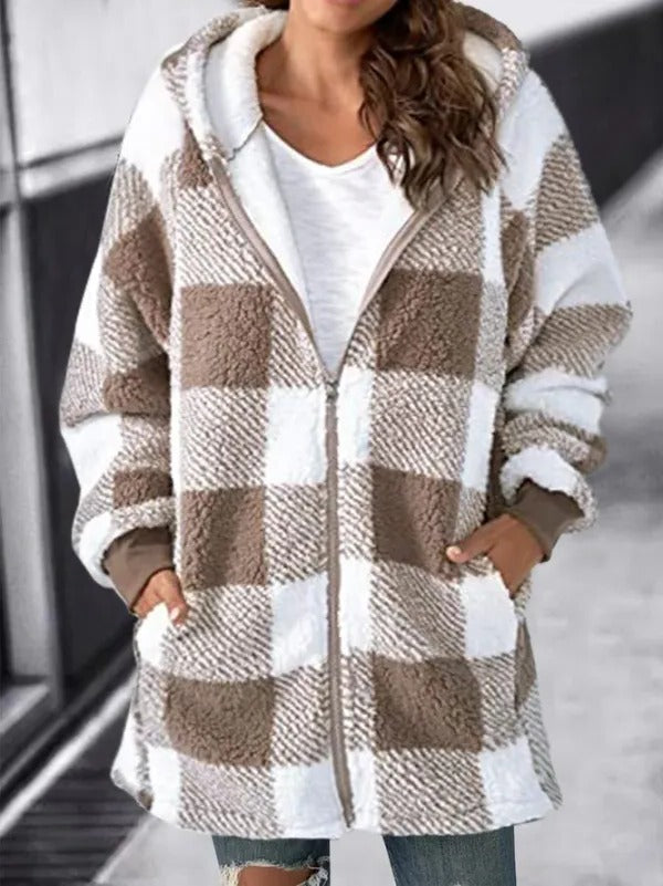 Kobieta Oversized Hoodie Wzór Luźny Płaszcz