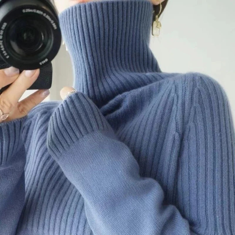 Sweter Damski z Kaszmiru z Golfem