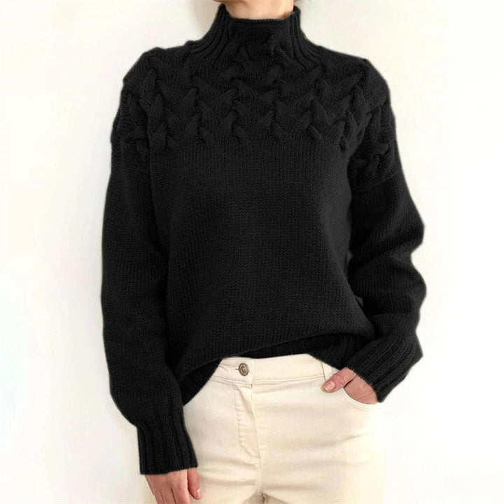 Sweter damski z dzianiny z golfem