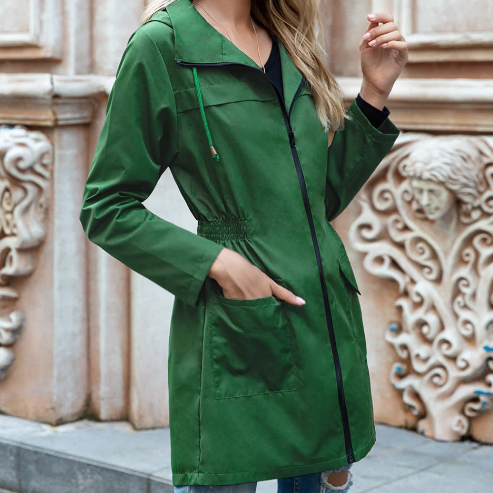 Stylowy Płaszcz Trench Z Zamkiem Dla Kobiet