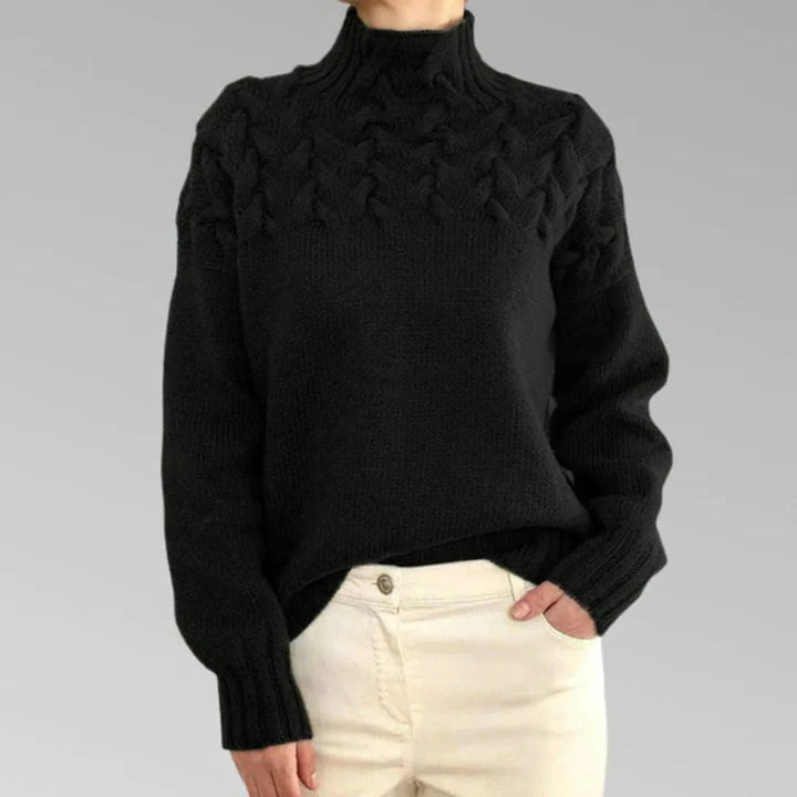 Sweter damski z dzianiny z golfem