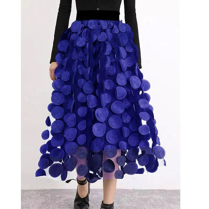 Elegancka Spódnica z Patchworku w Groszki i Tiulu