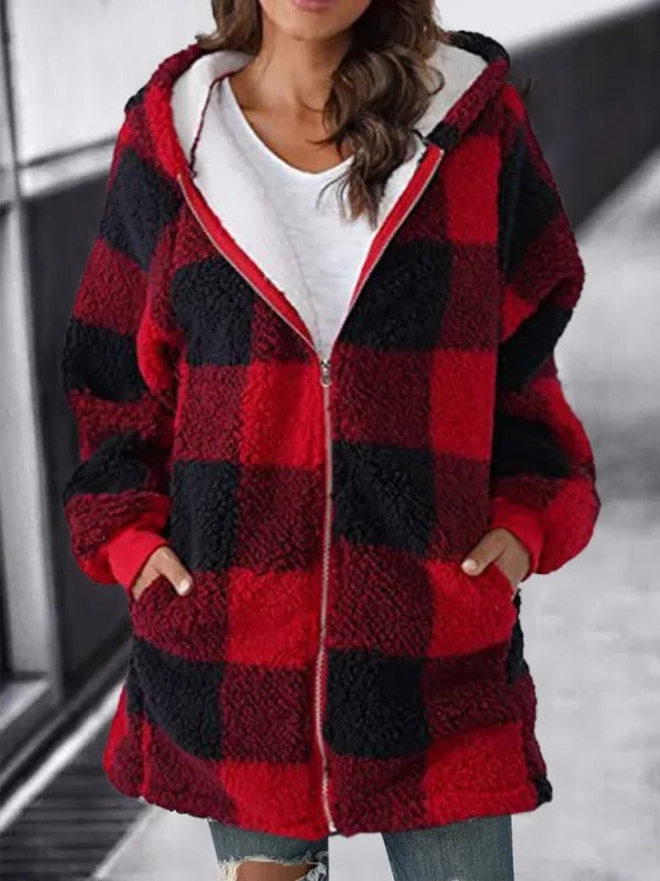 Kobieta Oversized Hoodie Wzór Luźny Płaszcz