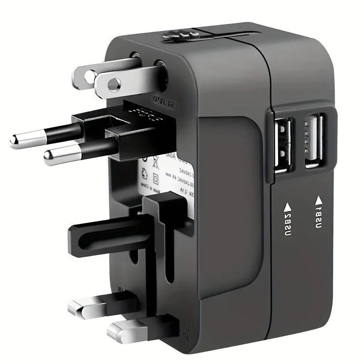 Uniwersalny Adapter Podróżny z Podwójnymi Portami USB