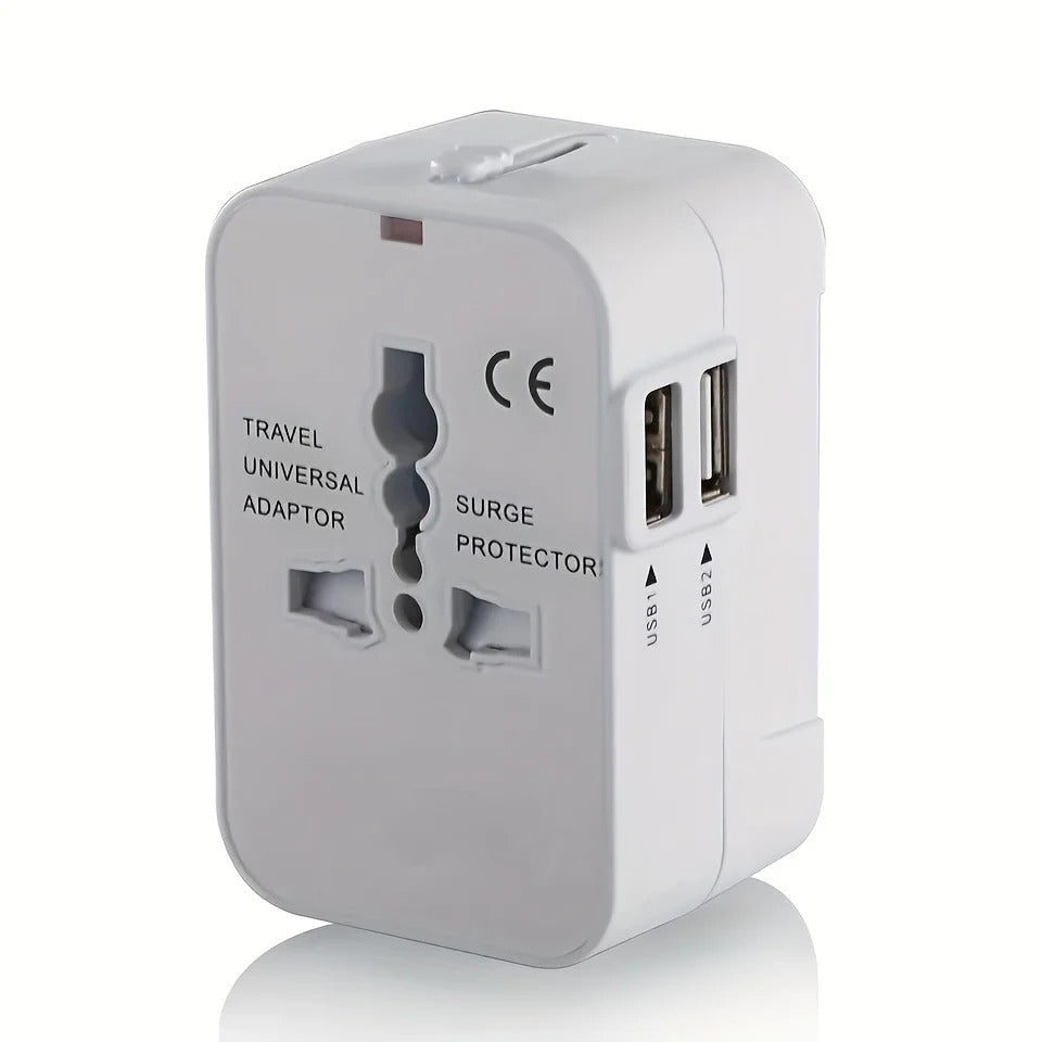 Uniwersalny Adapter Podróżny z Podwójnymi Portami USB