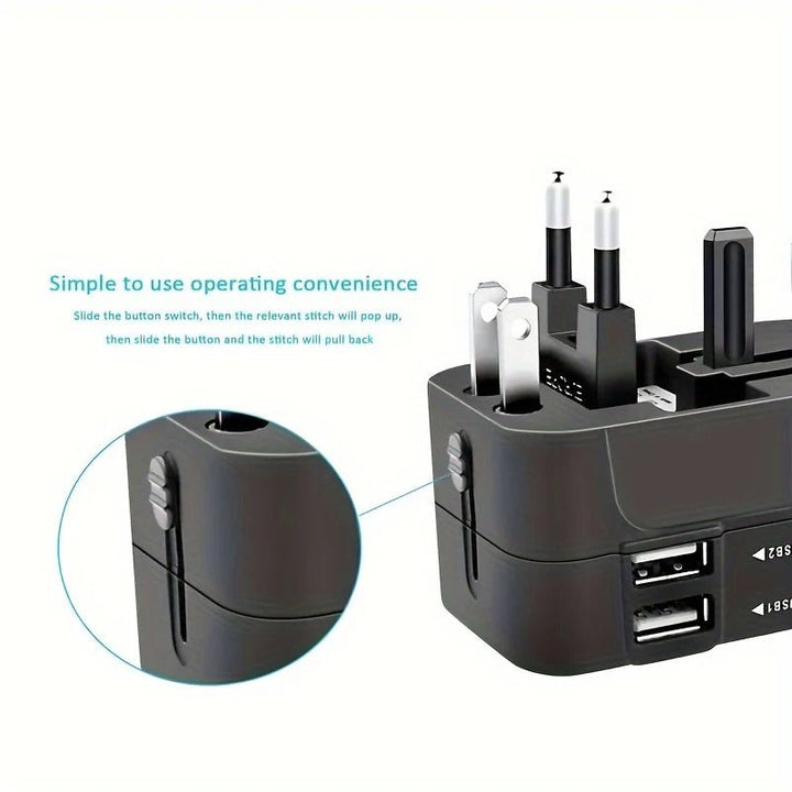 Uniwersalny Adapter Podróżny z Podwójnymi Portami USB