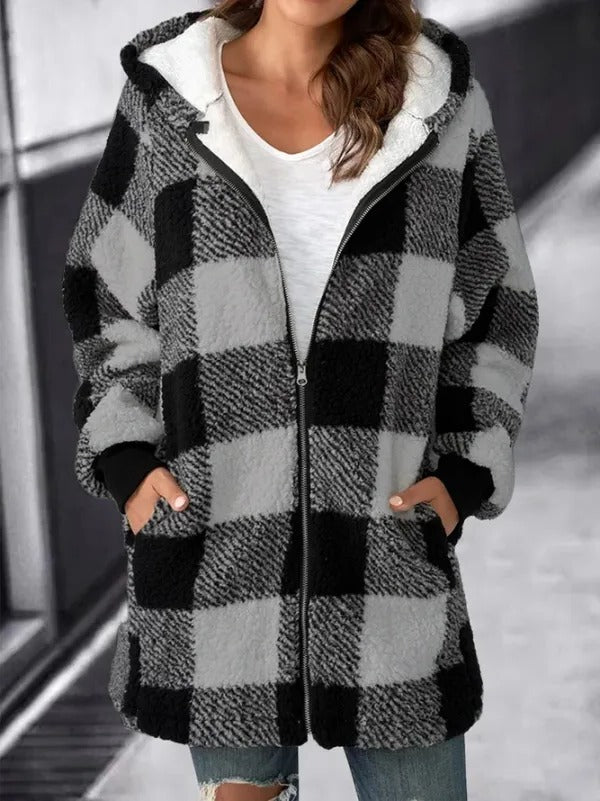 Kobieta Oversized Hoodie Wzór Luźny Płaszcz