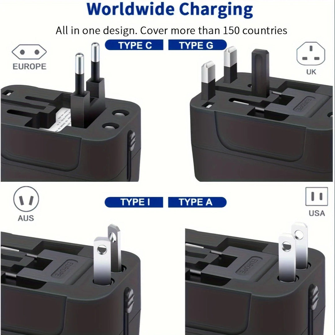 Uniwersalny Adapter Podróżny z Podwójnymi Portami USB