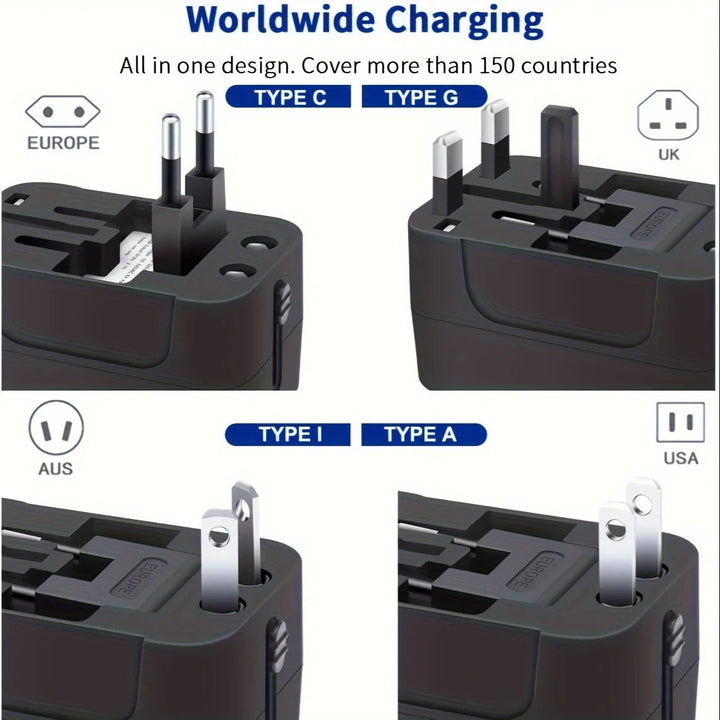 Uniwersalny Adapter Podróżny z Podwójnymi Portami USB