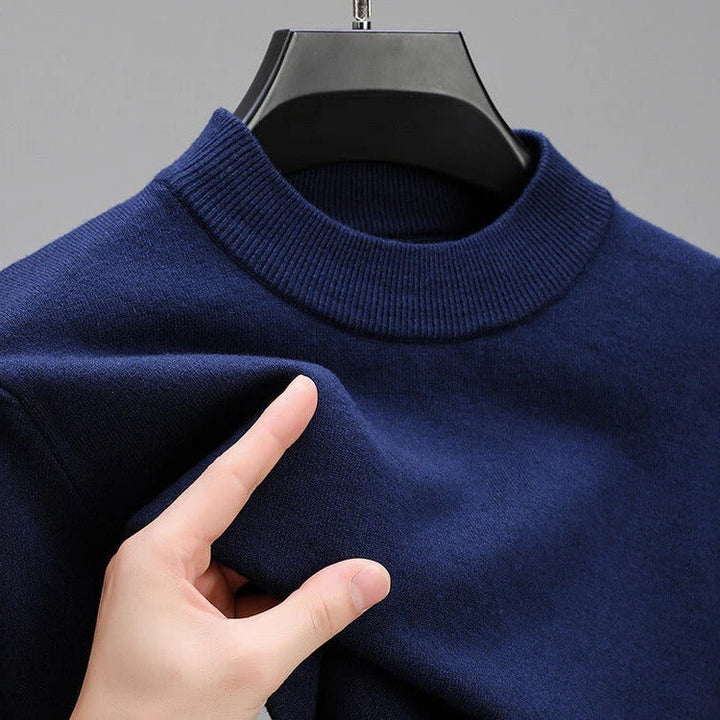 Sweter Męski z Kaszmiru Wysokiej Jakości z Eleganckim Wykończeniem