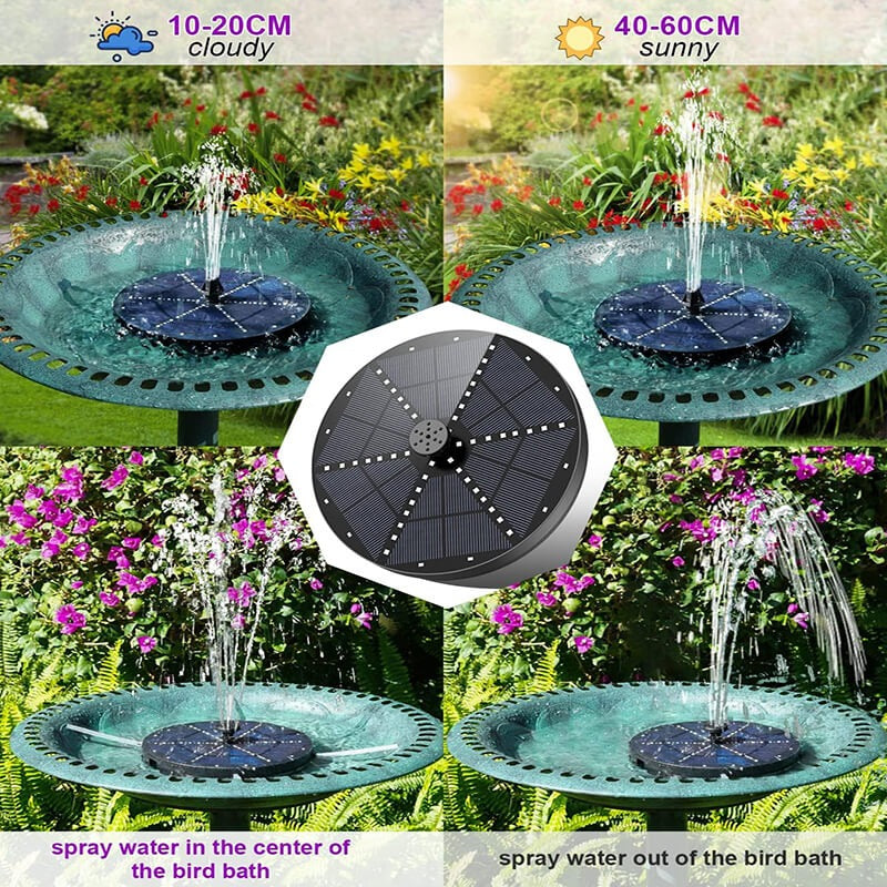 Fontanna solarna z 60 diodami LED