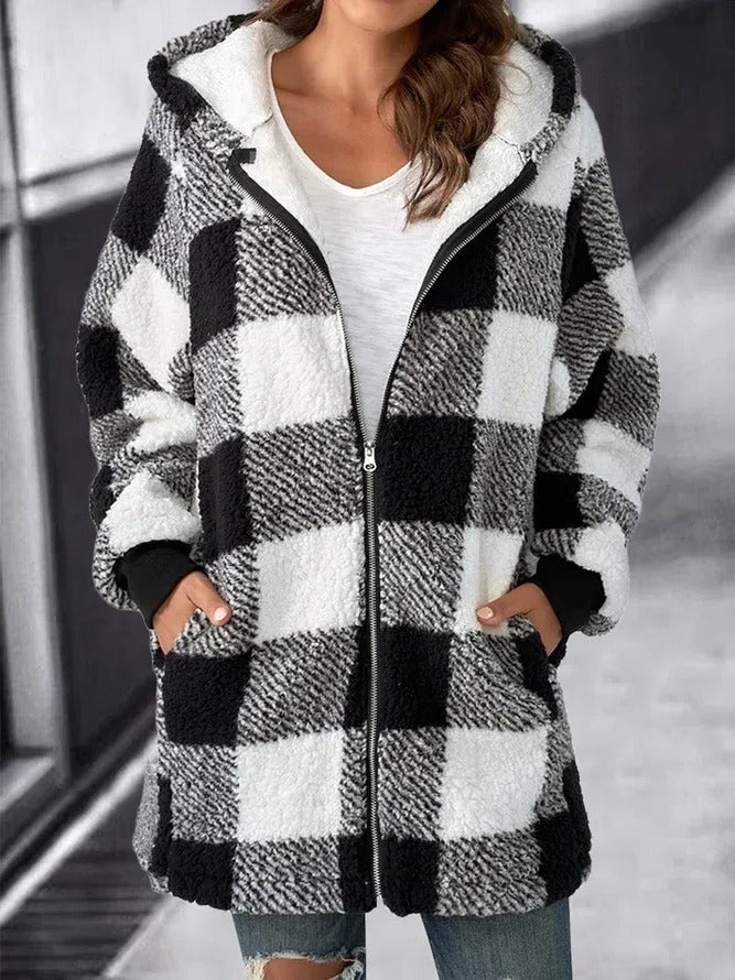 Kobieta Oversized Hoodie Wzór Luźny Płaszcz