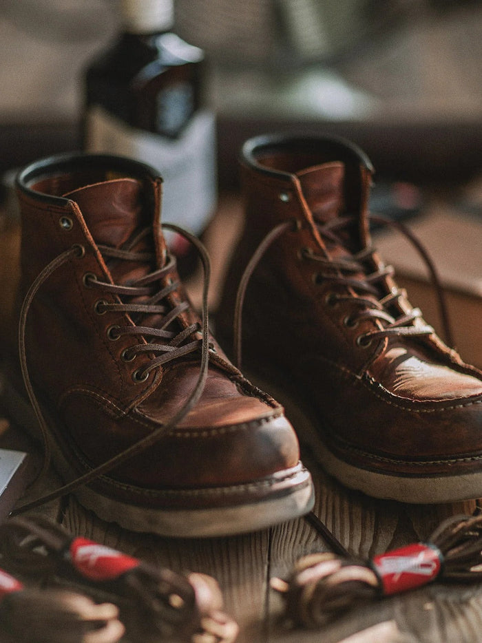 Męskie buty robocze z pełnoziarnistej skóry z noskiem mokasynowym