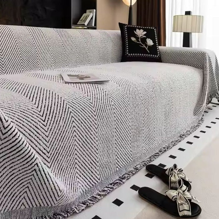 Pokrowiec na Sofę w Wzór Herringbone