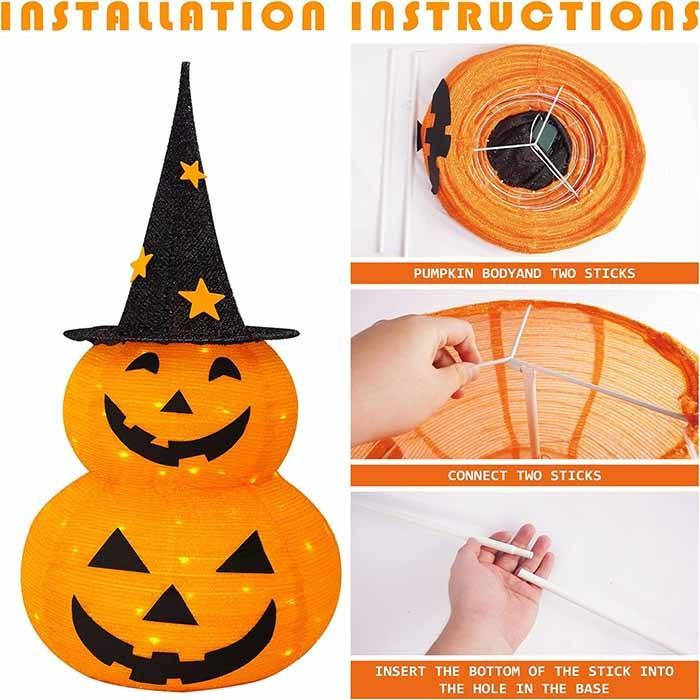 Dekoracje na Halloween w Kształcie Dyni na Zewnątrz